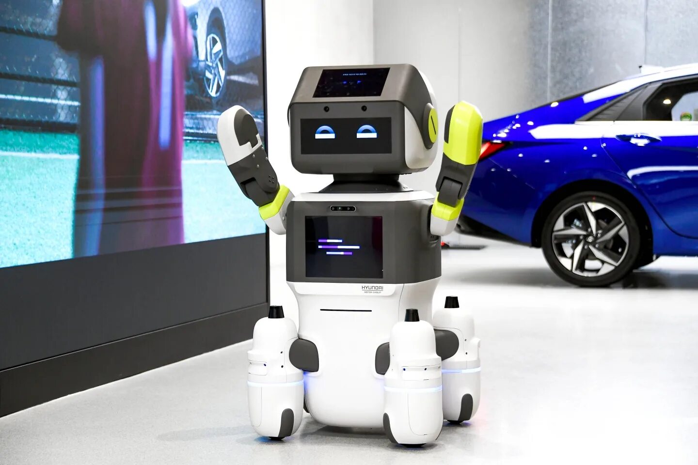 Современные роботы. Роботы hyundai. hyundai robots x диагностический. высокотехнологичный робот.