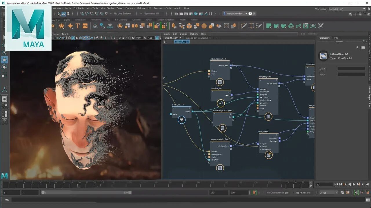 Visual Programming. Maya Visual Programming. Bifrost graph Editor Maya. Фото рабочего окна Maya Bifrost.