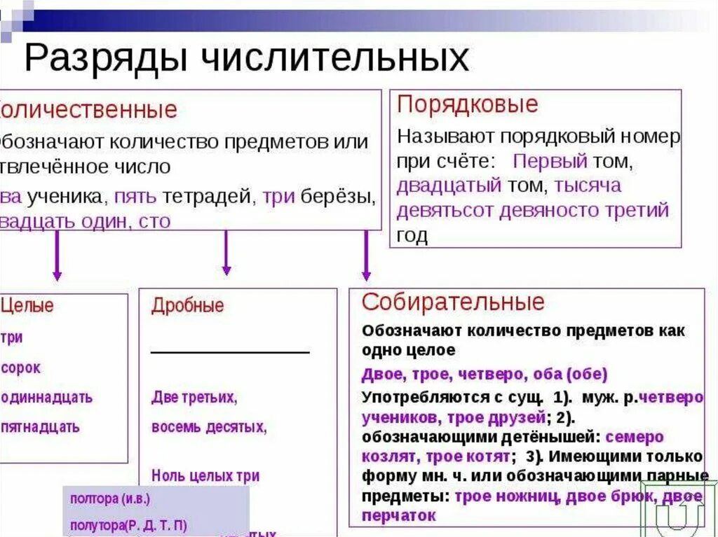 Контрольные вопросы имя числительное 6 класс