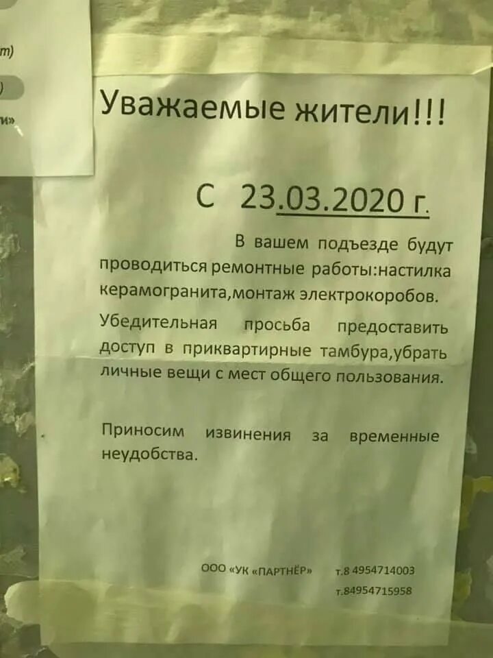 Объявление для жителей. Объявления в подъезде. Объявление о ремонте в подъезде. Объявление о проведении ремонтных работ. Пришли соседи что делать