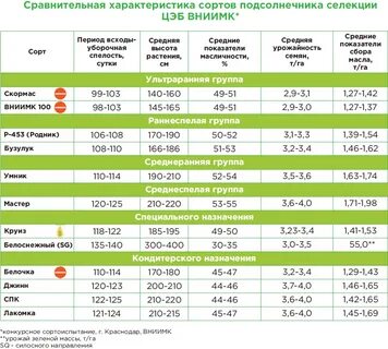 Сколько сортов подсолнечника