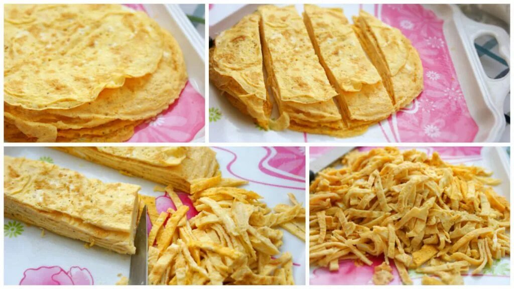 Яичные блины для салата рецепт