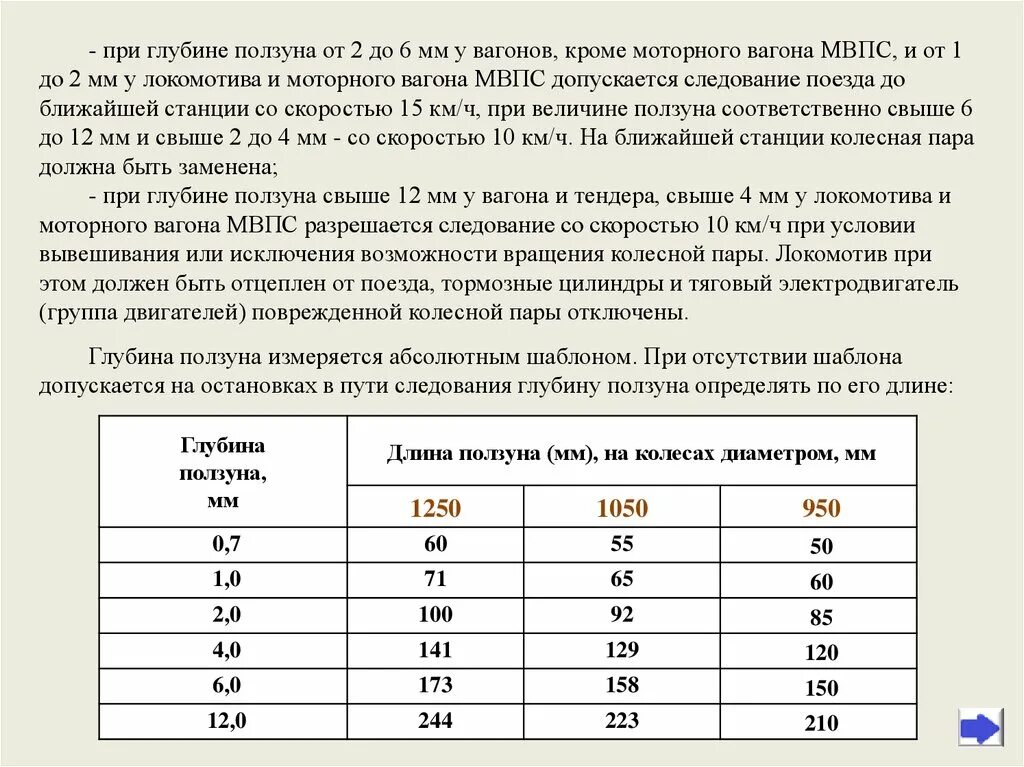 Причины возникновения ползуна 2 ответа. Таблица Ползунов колесных пар МВПС. Ползуны колесных пар таблица. Таблица скоростей при ползунах. Таблица Ползунов на Локомотиве.