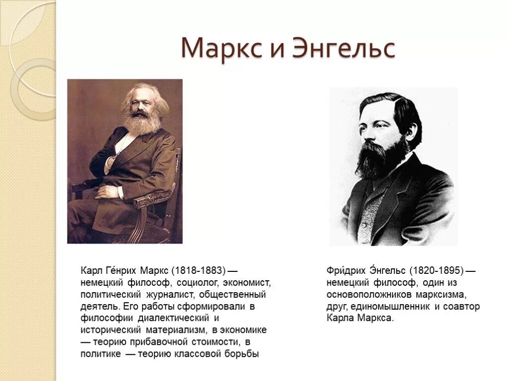 Немецкий философ экономист единомышленник к маркса. . Марксизм к. Маркс (1818-1883) и ф. Энгельс (1820-1895.