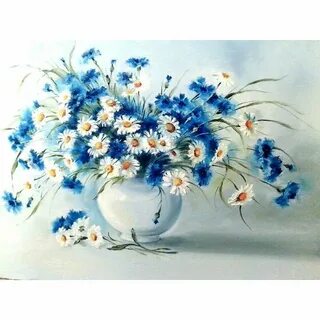 Картина ромашки васильки
