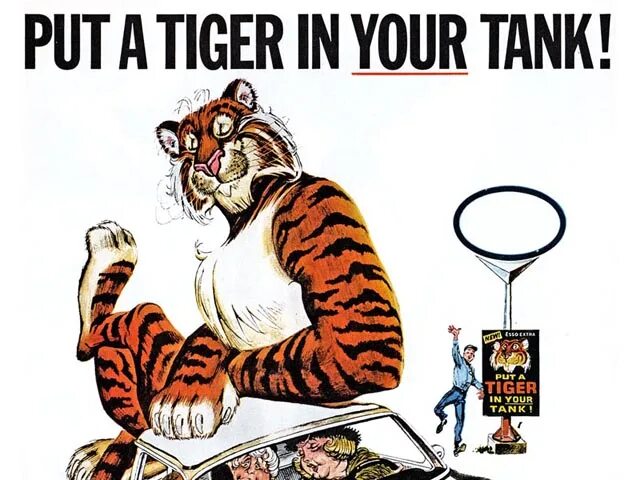 Тайгер читать. Тигр esso. Put a Tiger in your Tank. Exxon тигр. Рекламный тигр esso.