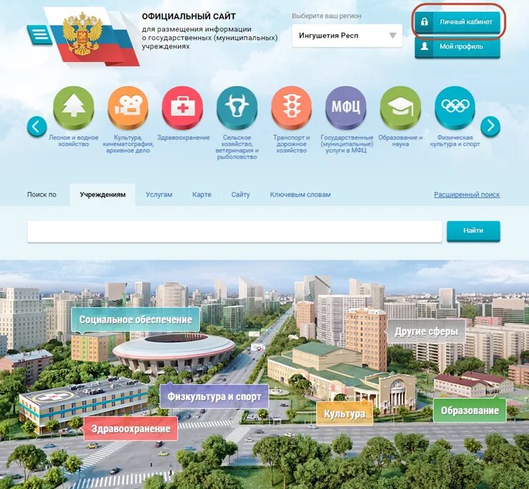 Городские сайты порталы. Bus.gov.ru.