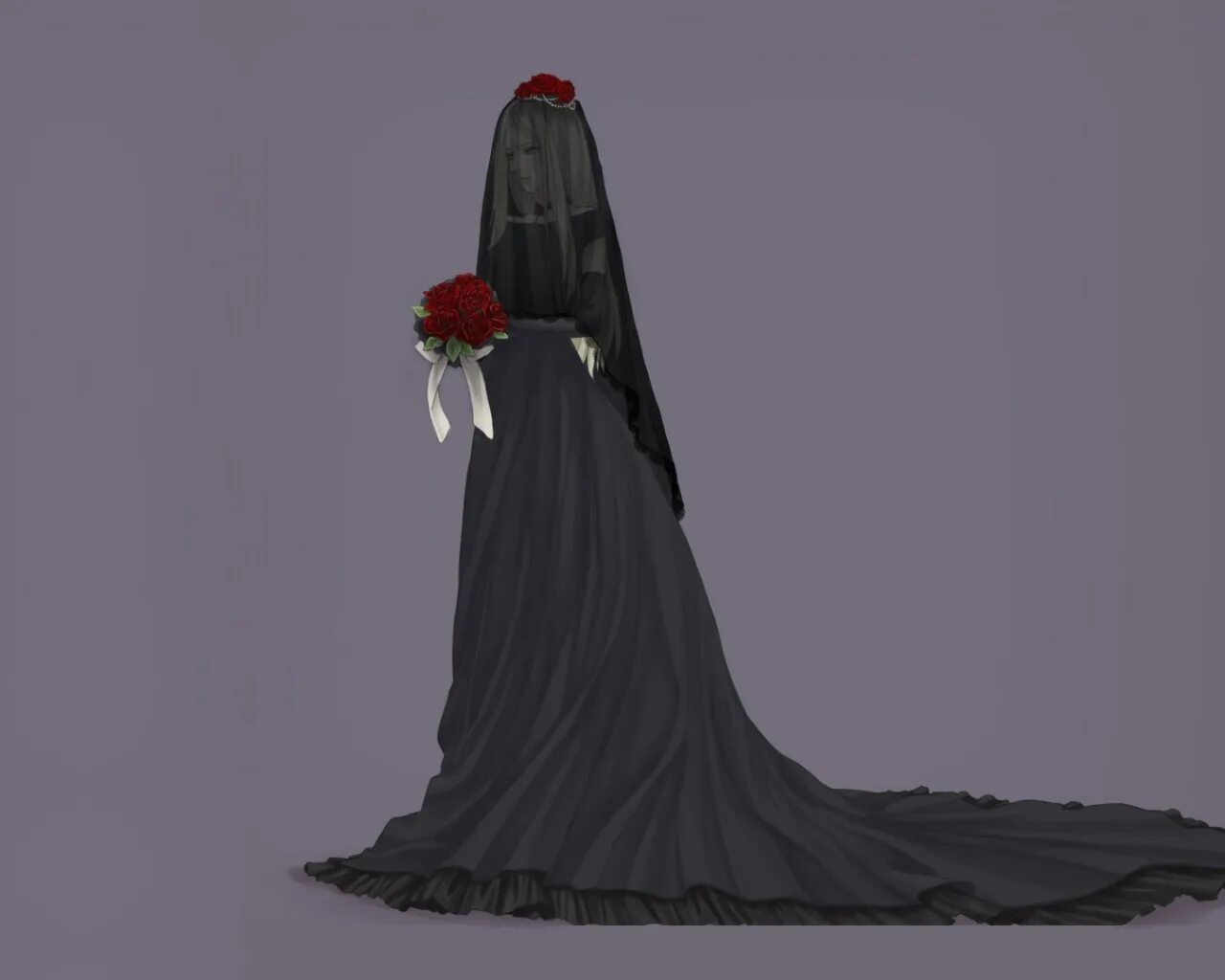Траурное платье. Чёрное свадебное платье с фатой. Девушка в трауре. Белоруссия траур