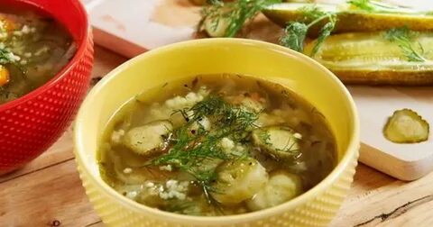 Суп с курицей соленым огурцом