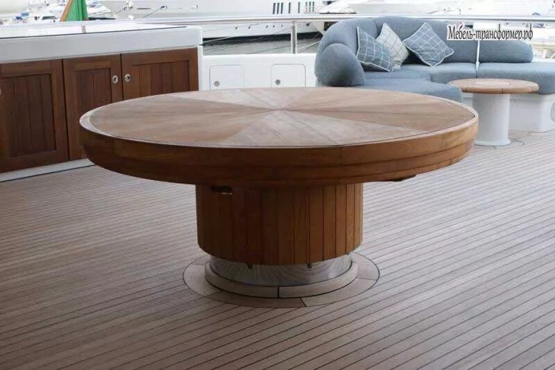 Automatic table 1. Стол трансформер раздвижной capstan table. крутящийся раздвижной стол. круглый стол трансформер деревянный. современный круглый стол трансформер.