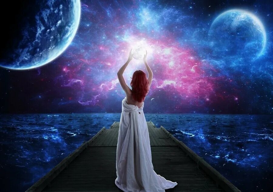 Лунные сутки сегодня твоя. Женщина Луна. Гармония Вселенной. Медитация Луна. Девушка эзотерика.