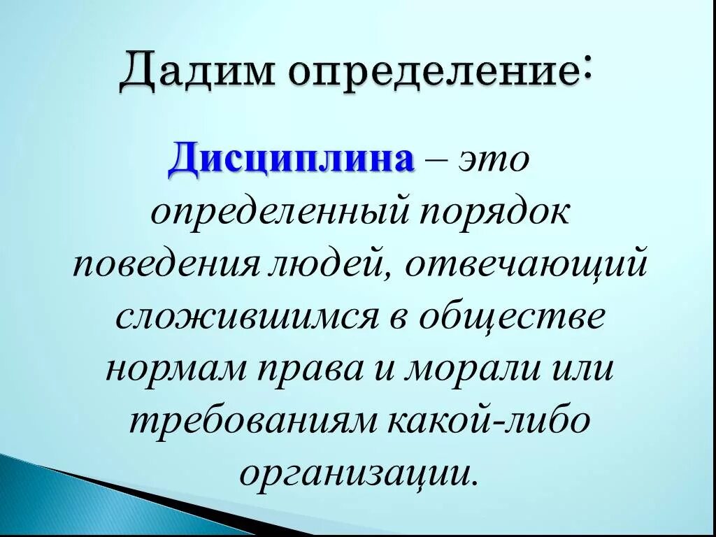 Дисциплина чем определяется