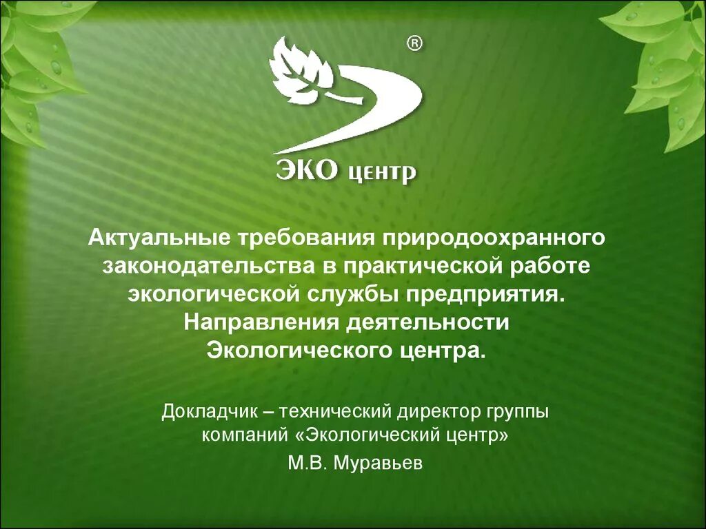 Презентация по экологии на предприятии. Экологический центр. Презентация для экологической компании. Экологическая служба. Экологическая деятельность в рф