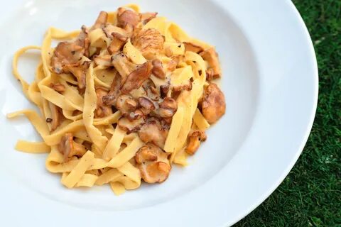 Макароны с лисичками