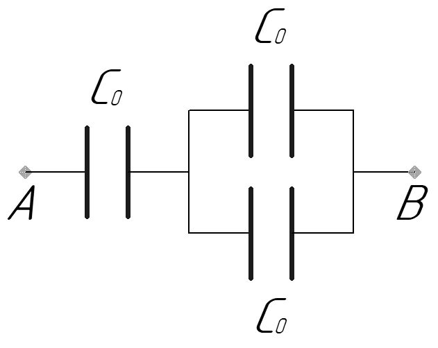 Схема из трех конденсаторов. Конденсаторы соединены как показано на рисунке. Батарея конденсаторов схема. Конденсаторы соединены по схеме на рисунке.