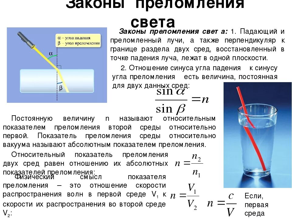 Свет физика 7 класс. Закон преломления света 9 класс физика. законы преломления света физика 11 класс. формула закона преломления света физика 11 класс. закон преломления света 11 класс формула.