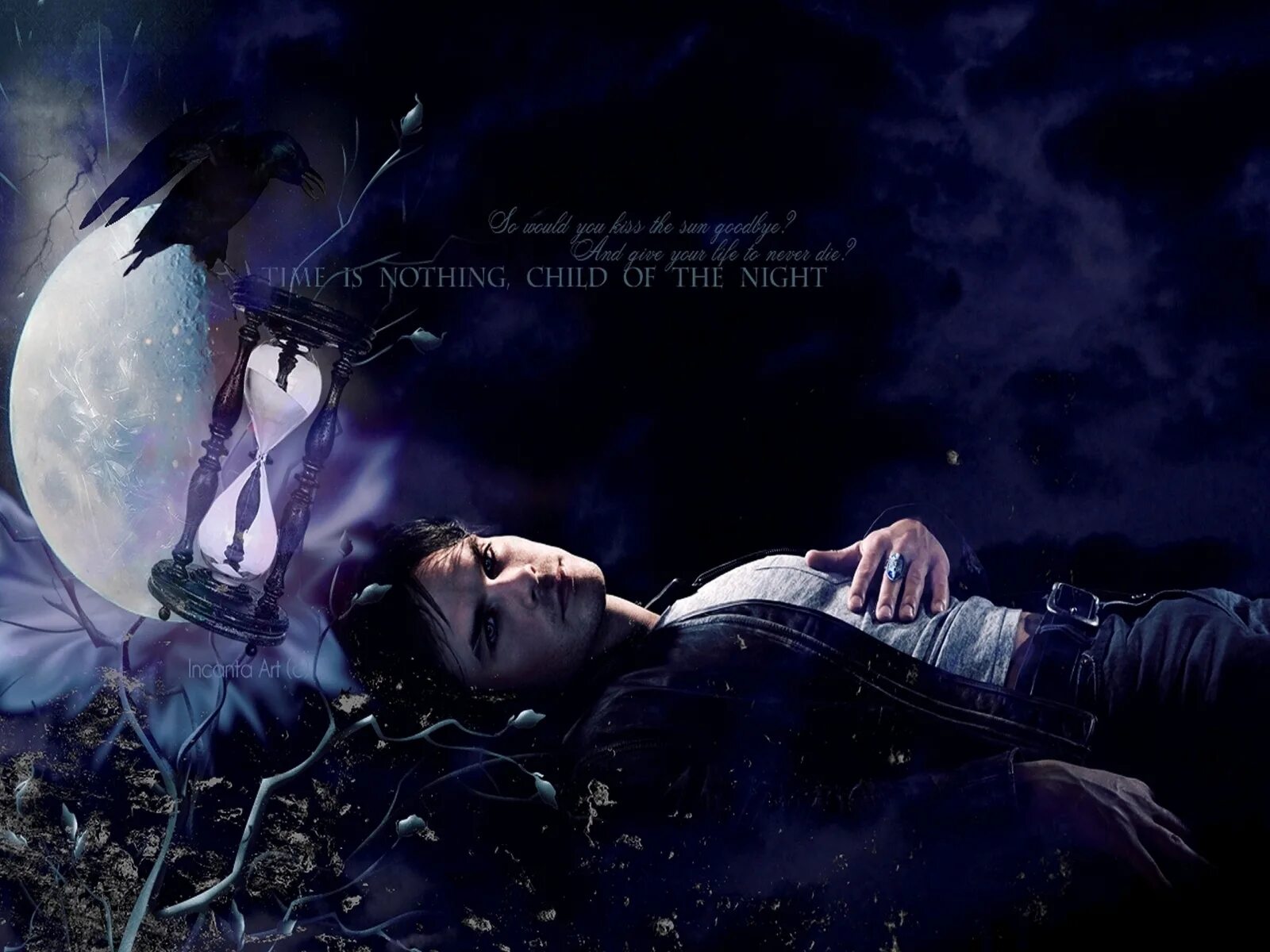 Time is nothing. Damon Salvatore Vampire. Деймон Сальваторе арт вампир. Дневники вампира обои.