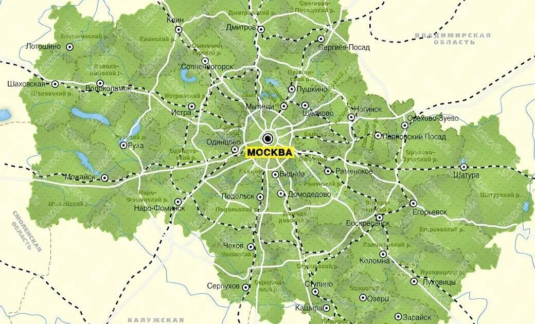 Подмосковье это где. Московский регион. Карта "Москва".