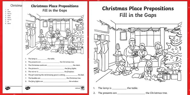 Fill in the gaps the room. Christmas prepositions. Christmas Worksheets предлоги. Christmas prepositions of place. Christmas prepositions of place Worksheets.
