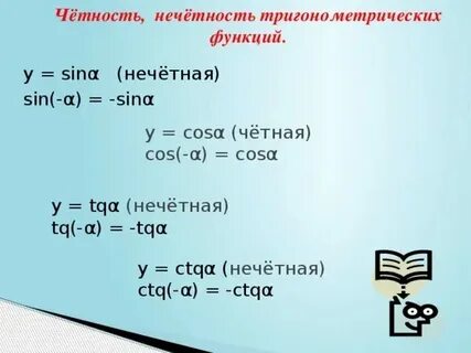 Какая из тригонометрических функций является четной функцией
