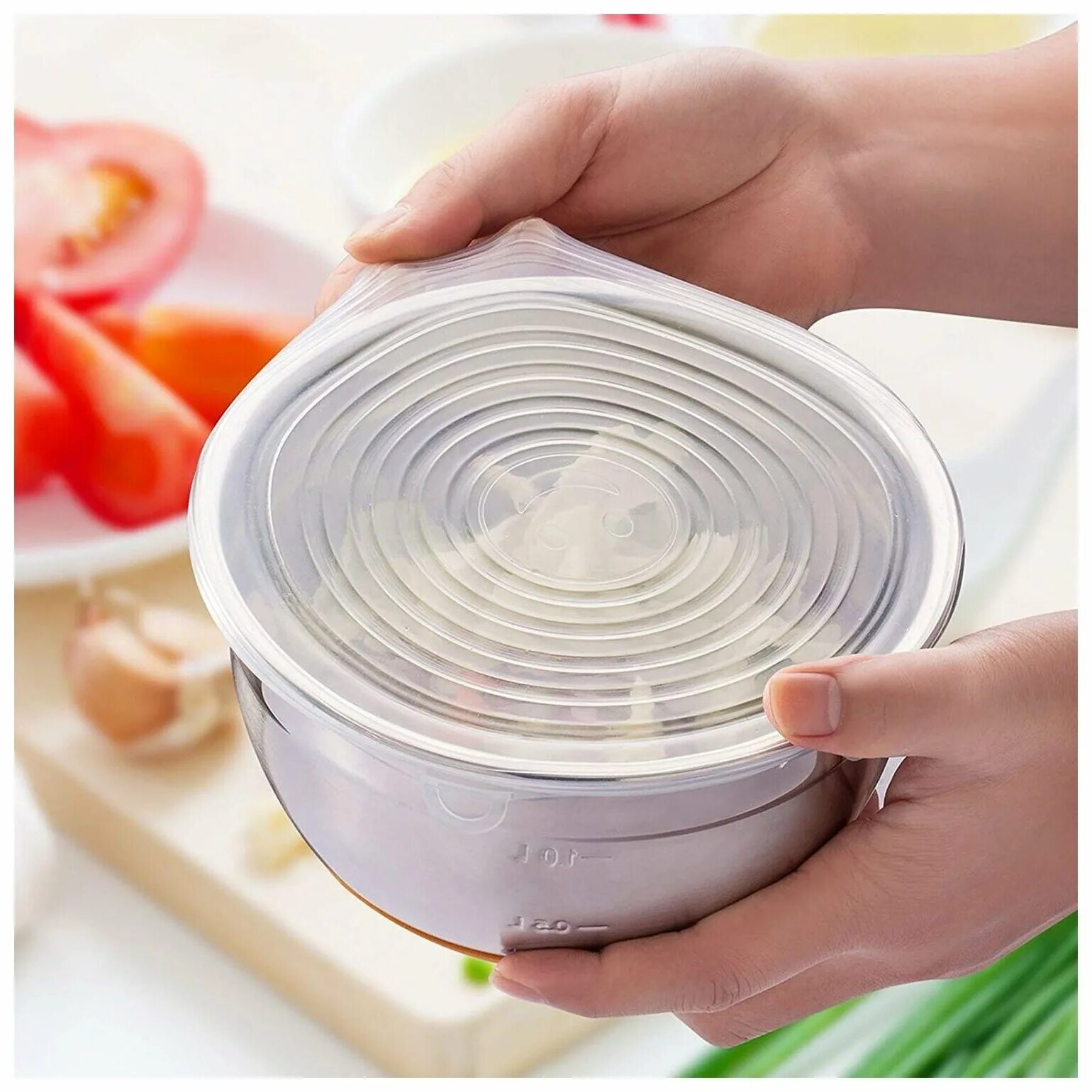 китчен крышка. силиконовая крышка. набор многоразовых силиконовых крышек для посуды. крышки зеленые силиконовые эластичные растягивающиеся для посуды. силиконовые крышки растягивающиеся.