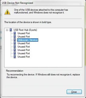 Usb не распознан
