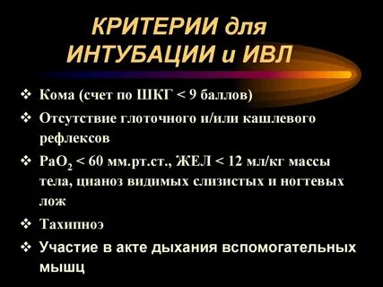 Критерием эффективности проводимой искусственной вентиляции легких является
