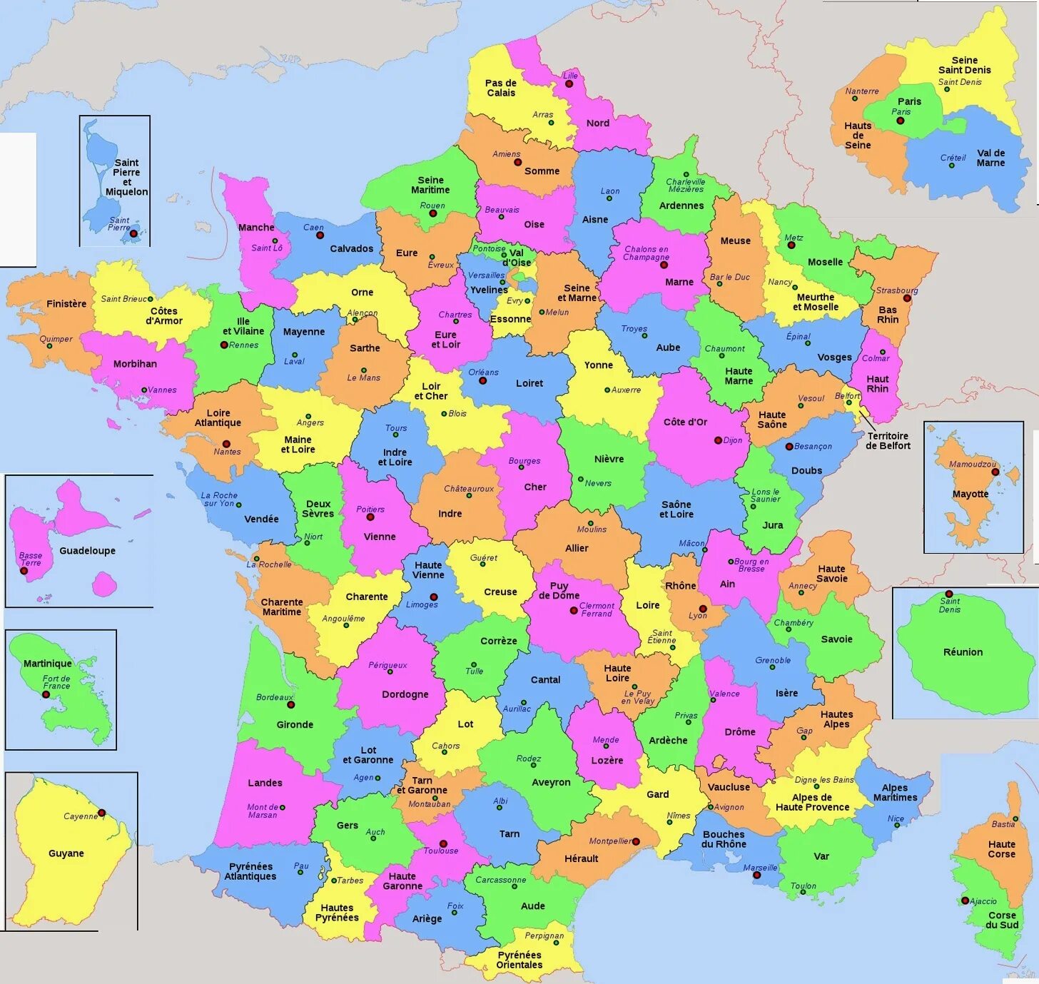 96 Департаментов Франции. Административное деление Франции карта. Кантоны Франции карта. Департаменты Франции на карте.