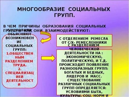 Образование социальных групп общности
