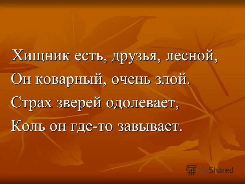 Он всему лесному году начало. Лесные друзья.