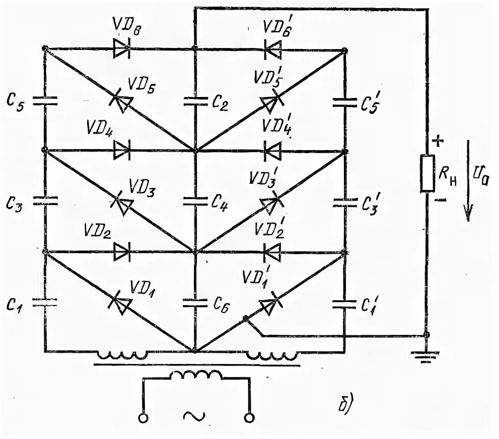 Умножитель напряжения ун9 27 1.3 схема. Умножитель напряжения переменного тока. Симметричный умножитель напряжения. Трехфазный умножитель напряжения схема. Умножитель напряжения схема.