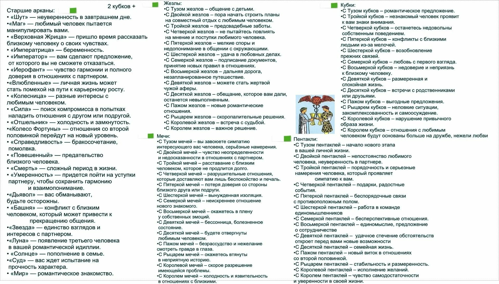 6 мечей и 2 кубков
