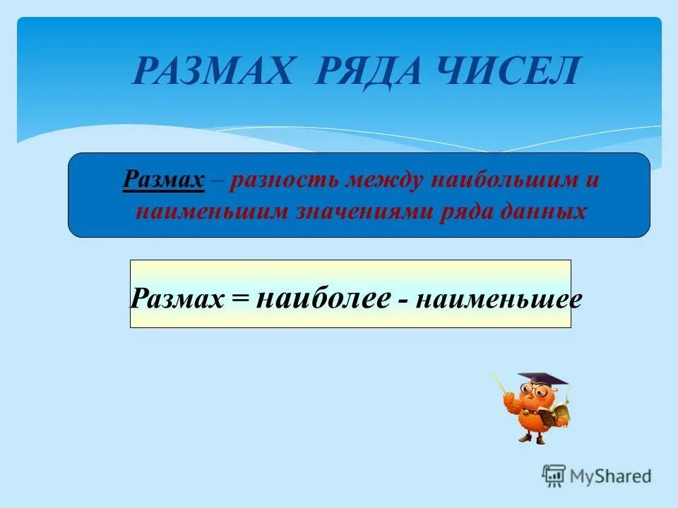 Размах данных. Размах данных