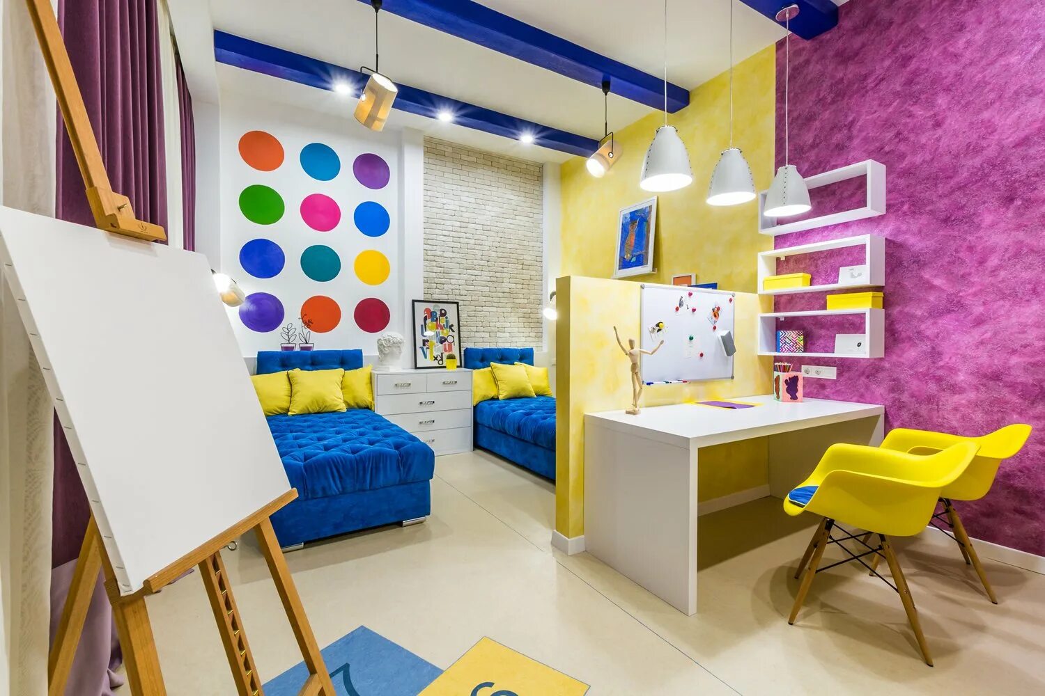 Интерьер детской. Дизайнерские детские комнаты. Яркий детский интерьер. Идеи для детской комнаты.