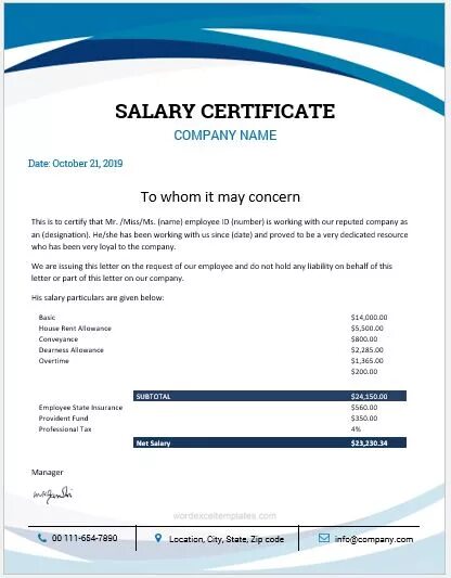 Salary Certificate. Format of salary Certificate. Salary Certificate Sample. Salary Certificate Dubai.