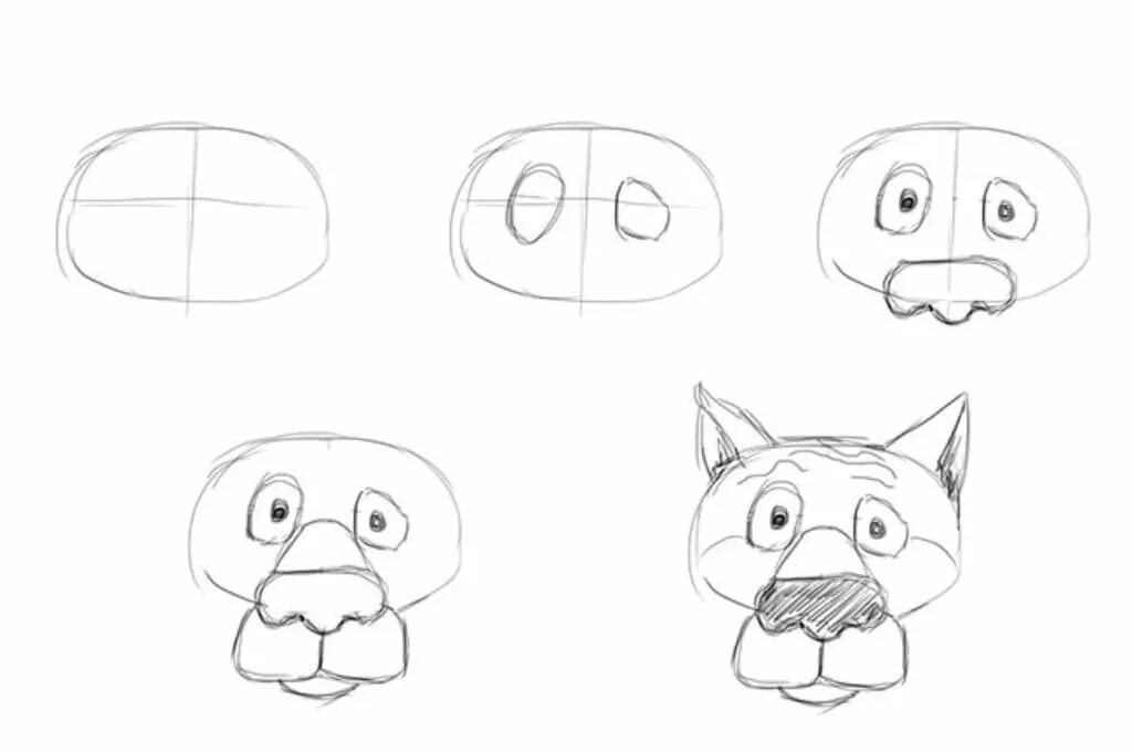 Нарисовать волка мультика