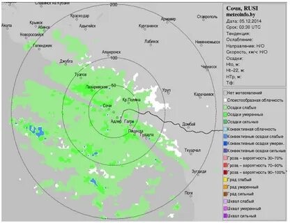 Карта туч в реальном