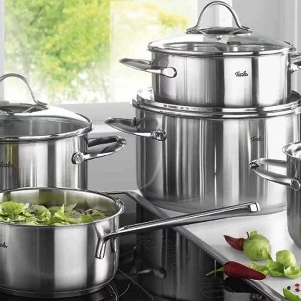 Сотейник Fissler (Фисслер) 1.5 л. Набор кастрюль Fissler. Кастрюля Fissler Paris 1,4 л. Качественные нержавеющие кастрюли с толстым дном