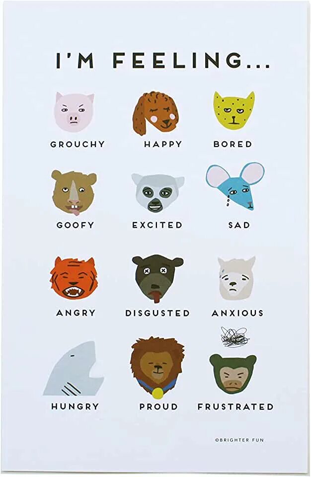 Animal emotions Cards. Emotions about animals. Animals emotions