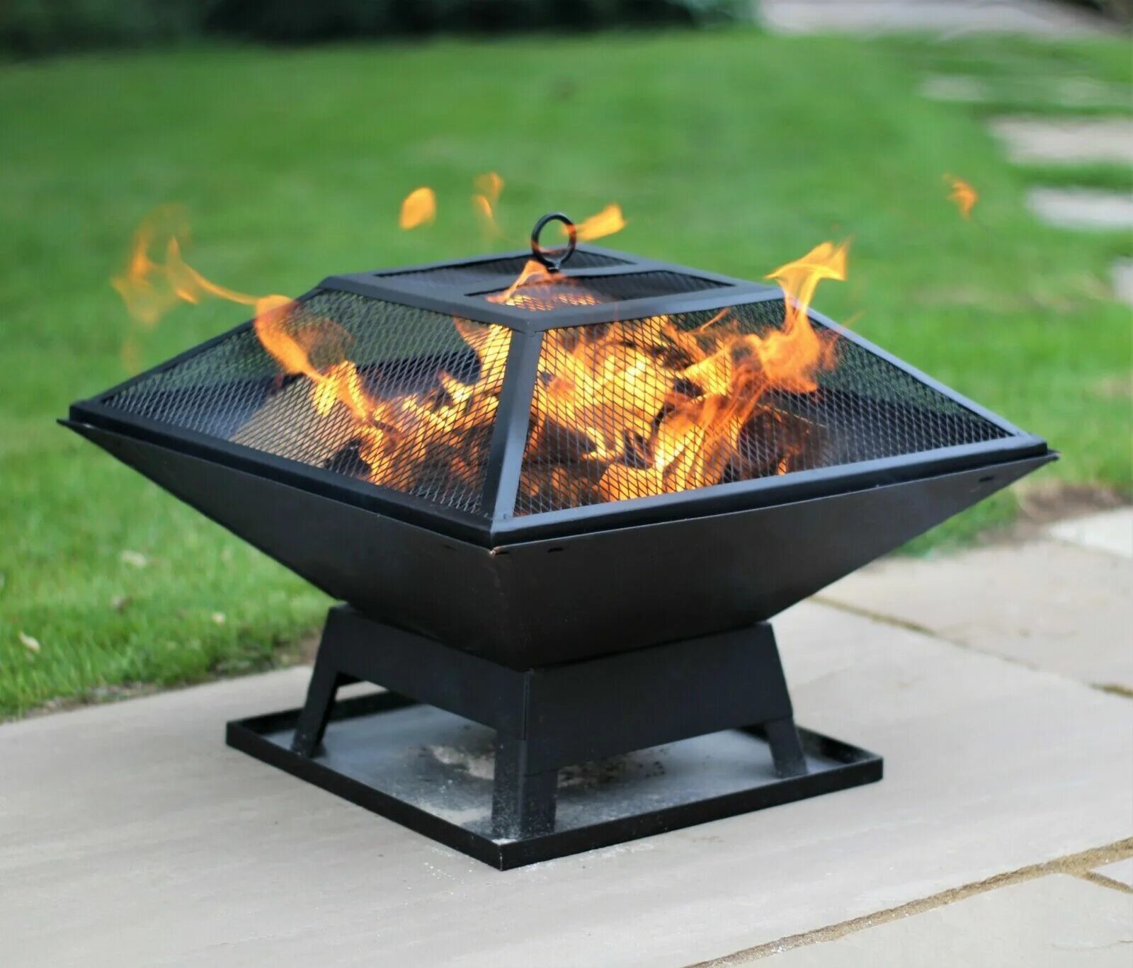 Fire square. Fire pit well.