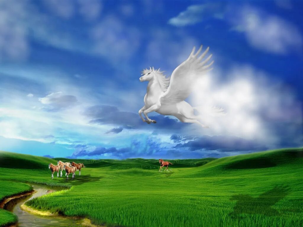 Облака крылатые. Лошадь в небе. Летающий конь. Лошадь на фоне неба. Лошадь в облаках.