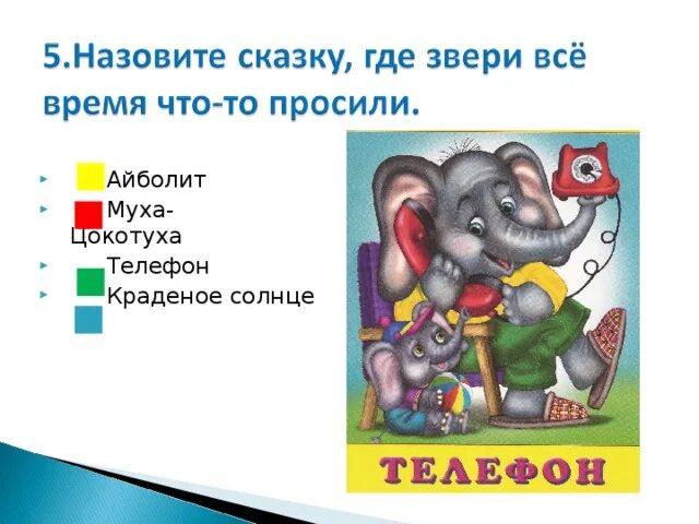 Чуковский телефон конспект урока. Викторины по Чуковскому для детей.