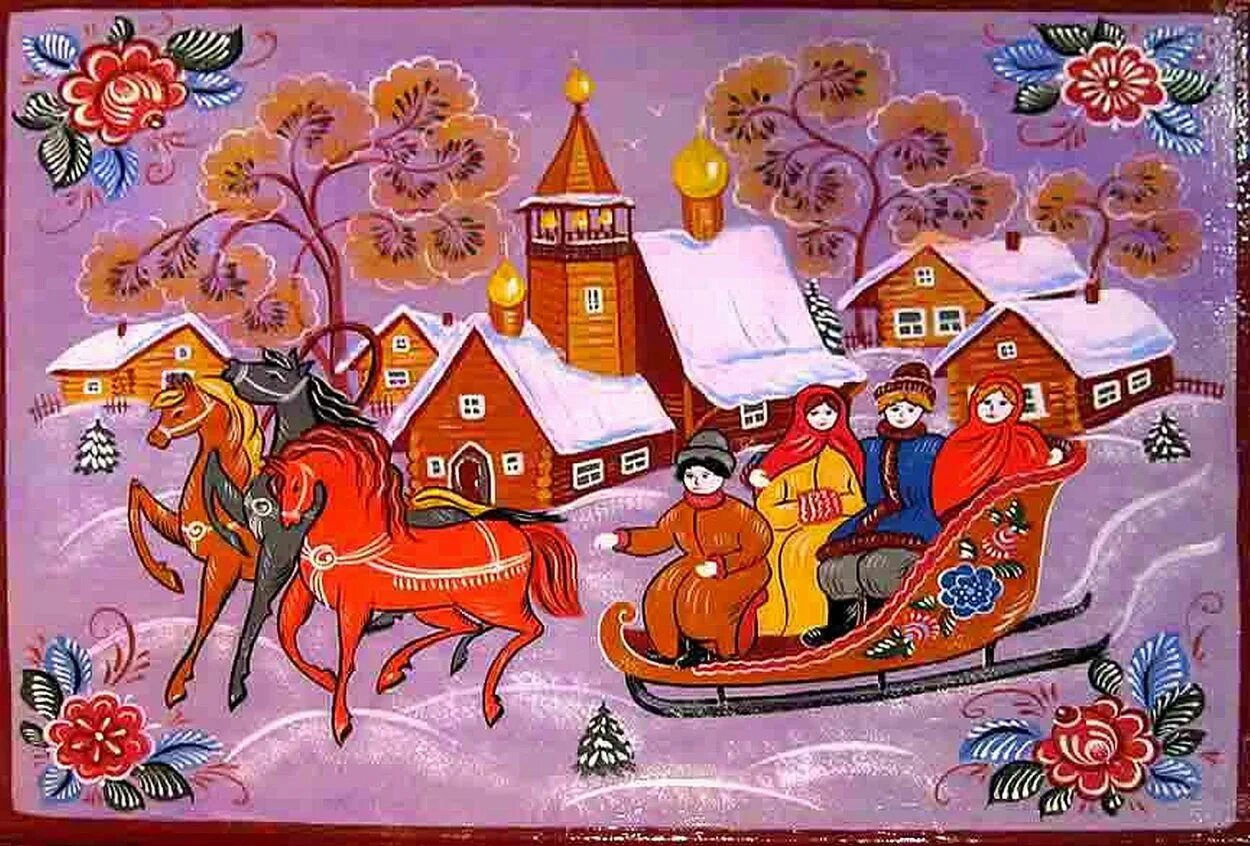 Городец рождественские гуляния городецкая роспись. Нижегородские промыслы городецкая роспись. Городецкая роспись 19 века. Городец рождественская. Городец рождественская.