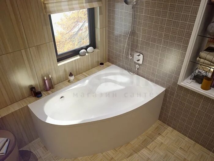 Carron Omega Offset Corner Bath 1700mm x 1000mm Left Handed 5mm - Acrylic-0 Corn