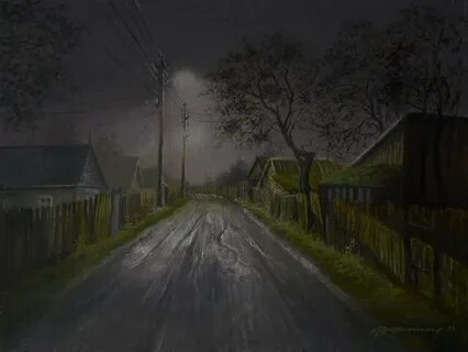 Деревня под дождем
