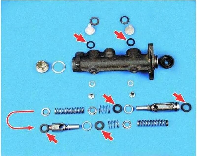 Схема сборки главного тормозного цилиндра ВАЗ 2110. Главный тормозной цилиндр ВАЗ 2109 сборка. Схема главного тормозного цилиндра ВАЗ 2110. Ремкомплект ГТЦ ВАЗ 2109.