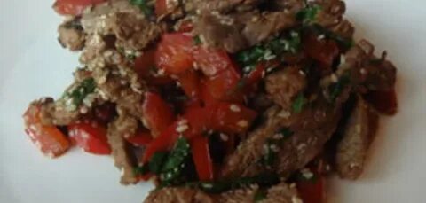 Говядина с кунжутом и соевым соусом