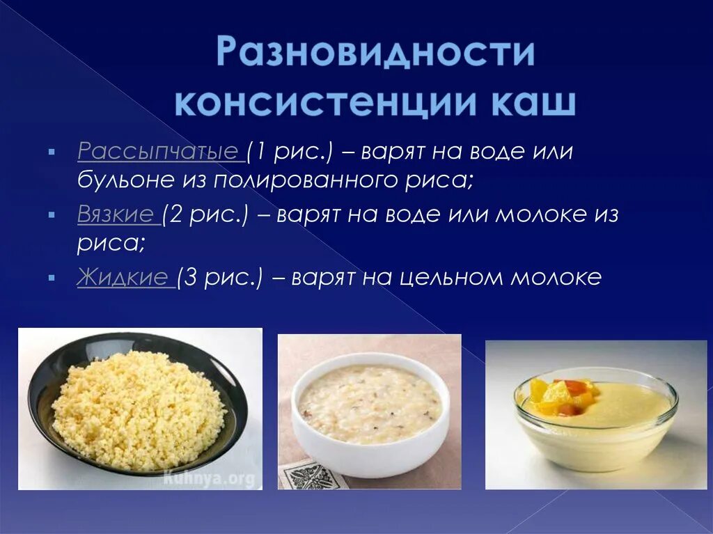 Сварить рис на воде рецепт. Каши приготовление виды. Консистенция каши. Консистенция рассыпчатой каши. Консистенции молочной каши.