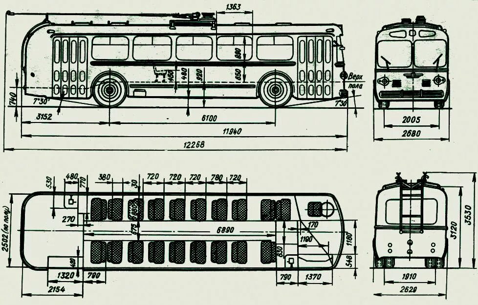 Троллейбус МТБ-82 чертеж. Габариты троллейбуса ЗИУ 682. Троллейбус ЗИУ-9 габариты. Троллебйуссзиу 9 чертеж.