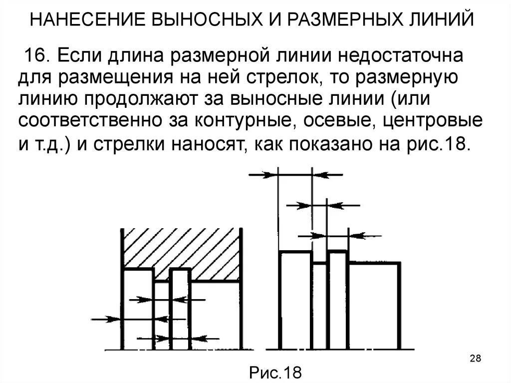 Выносные линии проводят. Выносные линии на чертежах. Толщина выеосных и размерных линии. Размерные линии и выносные линии. Черчение размерные и выносные линии.